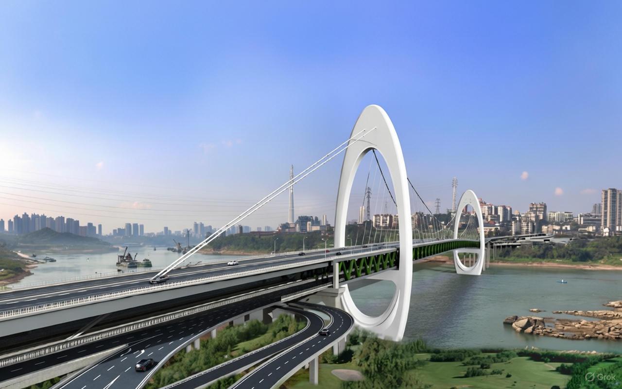 重庆黄桷坪大桥抄袭广州猎德大桥？最近，重庆黄桷坪长江大桥的造型方案出来了，有