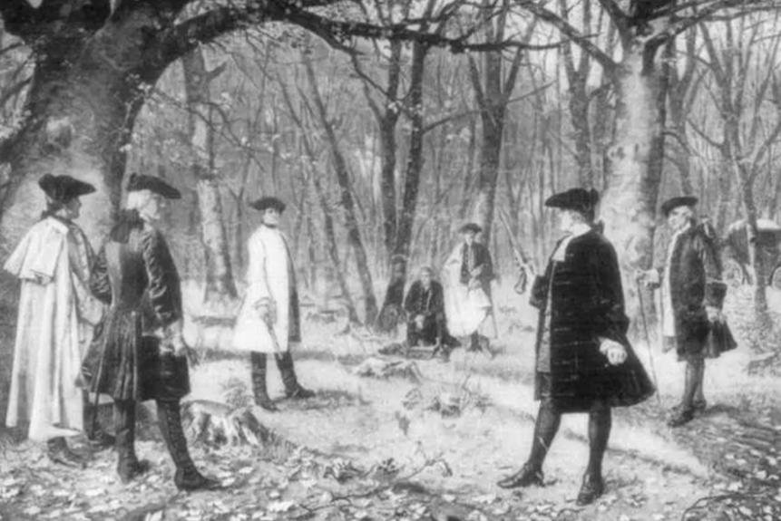 1837年2月8日，诗人普希金因为妻子出轨，愤而与情敌决斗，结果被对方击中腹部而