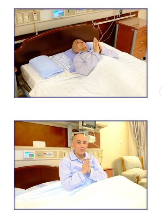 🇰🇭柬埔寨王室公布柬埔寨国王诺罗敦·西哈莫尼在北京治疗前列腺癌住院时的图像