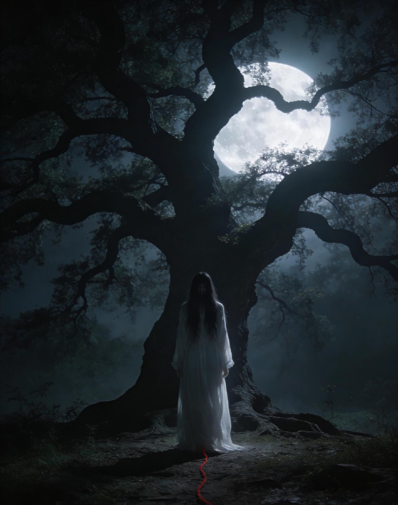 老槐树下的红绳有没有鬼故事分享一下老家村口那棵百年老槐，村里人从不敢夜里