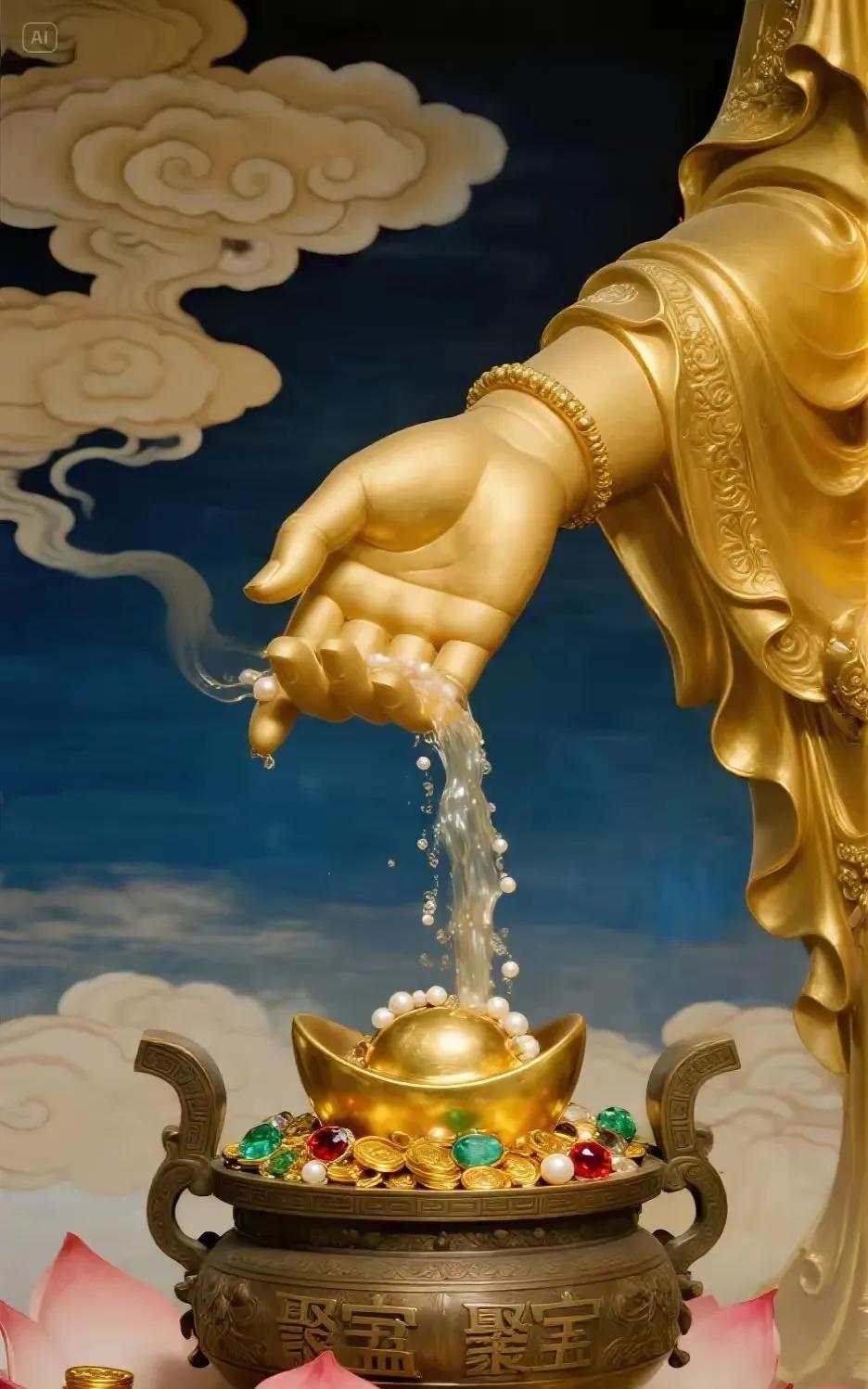 佛手送来聚宝盆财源滚滚进家门