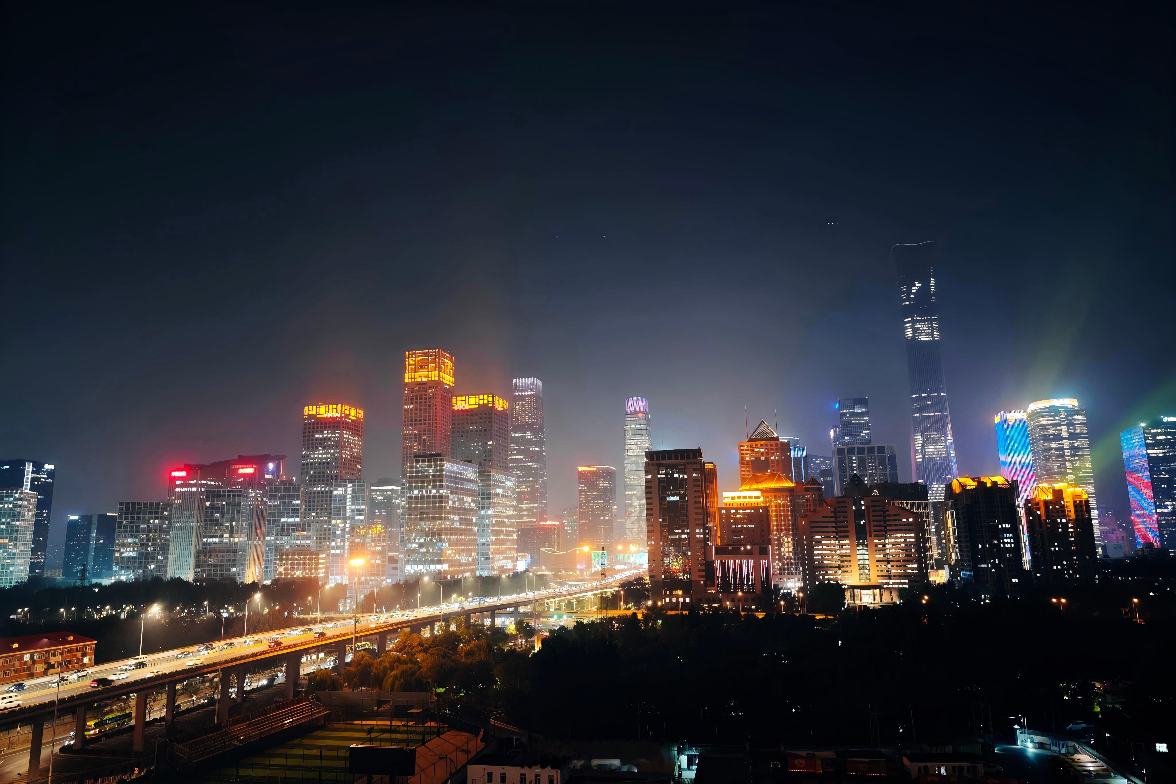 朋友开发的T30公馆顶层望出去的国贸​​​