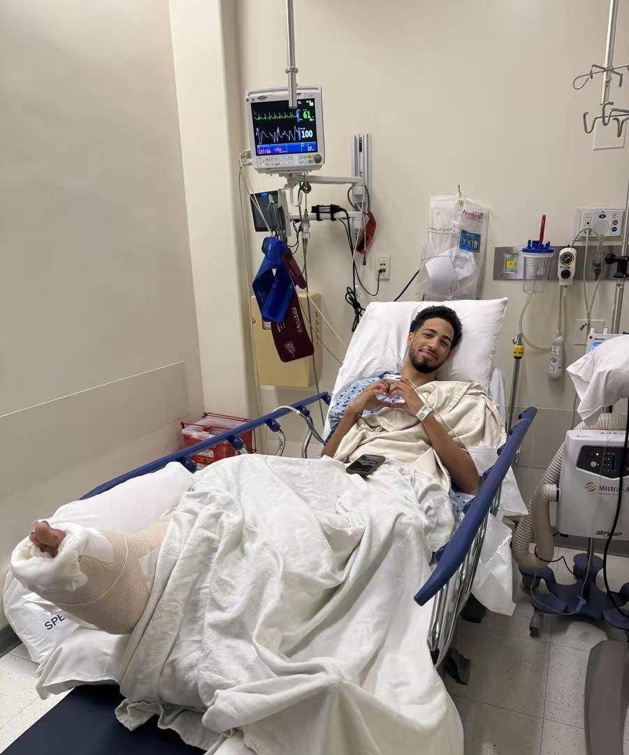 哈利波顿说：“就算跟腱断裂了，我也没有后悔过带伤出战。”昨天，哈利波顿已经完成