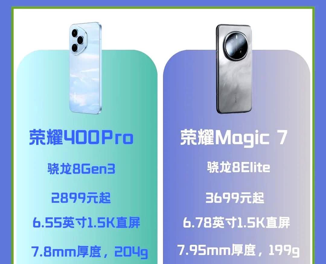 荣耀400Pro发布之后，老大哥荣耀Magic7有点坐不住了。要说这俩