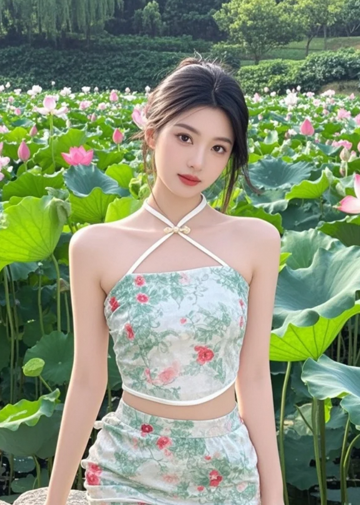 穿越千年的美：古装小姐姐惊艳荷塘