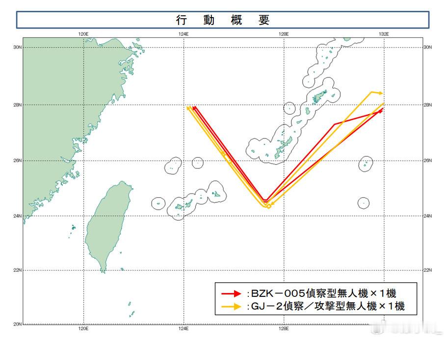 日本统幕监称，今天上午至下午一架中方BZK-005型无人机和一架GJ-2型无人机