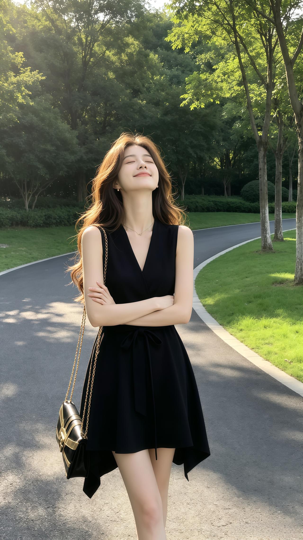 小黑裙谁穿谁好看赫本风小黑裙穿搭夏日穿搭夏日怎么少得了黑色连衣裙