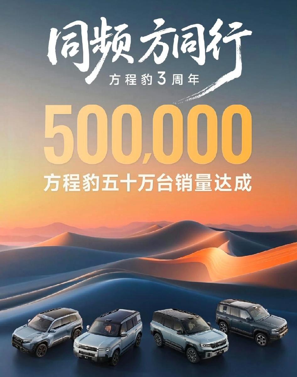 比亚迪旗下最成功的品牌，非方程豹莫属。3年总销量干到了50万。都说豹5和豹8
