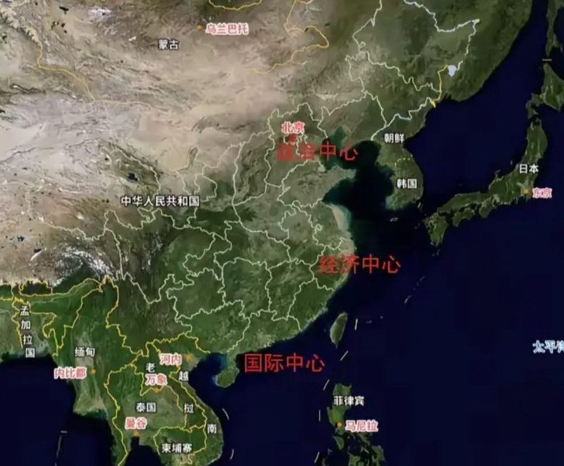 未来中国将形成三大中心——北京，政治中心；上海，经济中心；这里，全球中心。最近