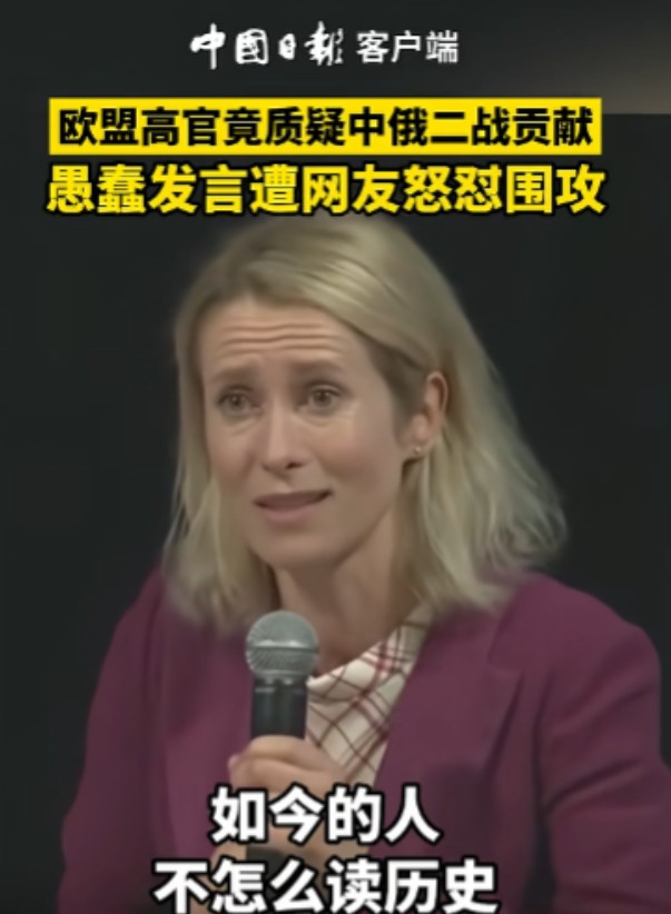 欧盟的脸都被丢光了，居然让一个“文盲”当外长，她不知道中俄是二战主要胜利国就算了