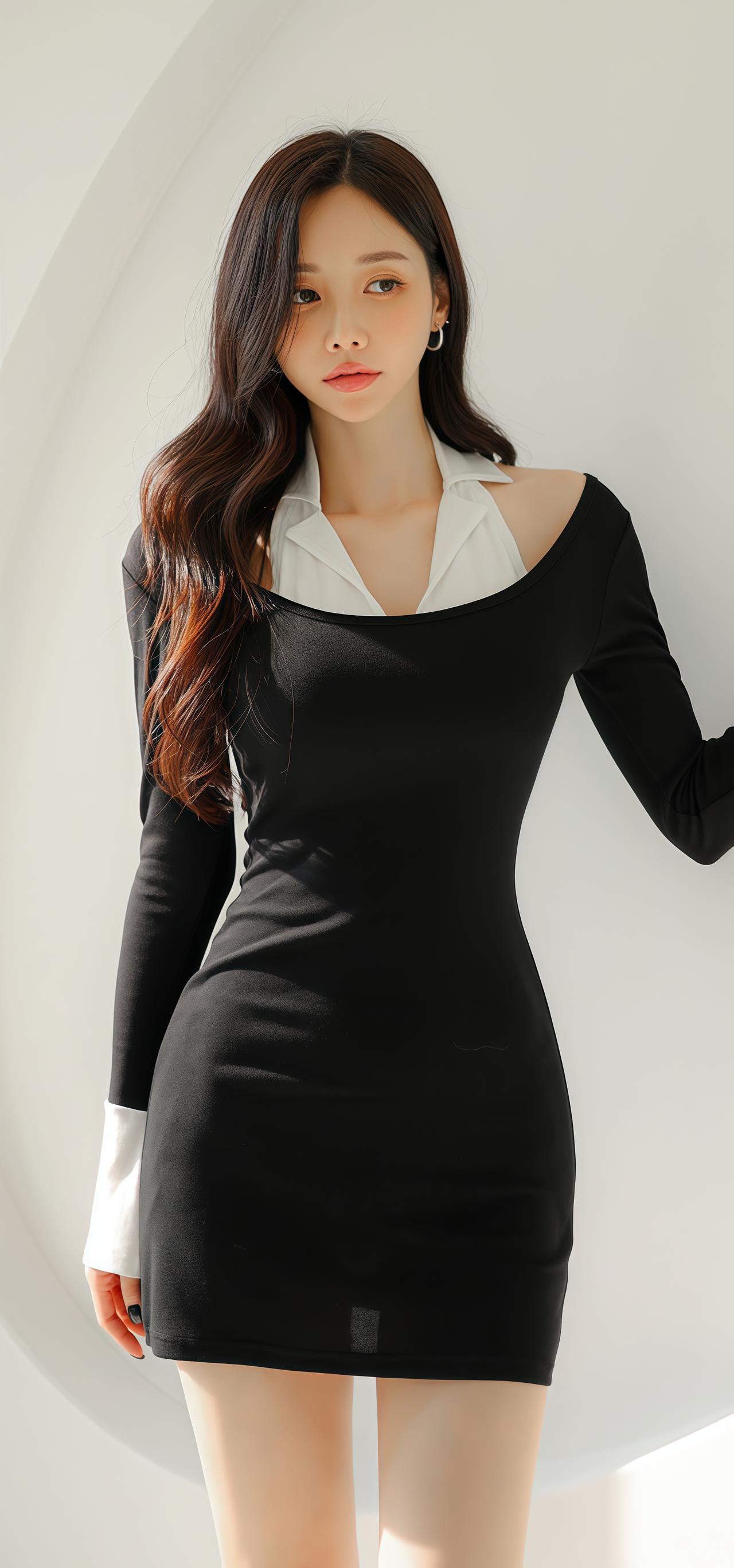 孙允珠优雅黑裙，气质女神，简约时尚，魅力无限！