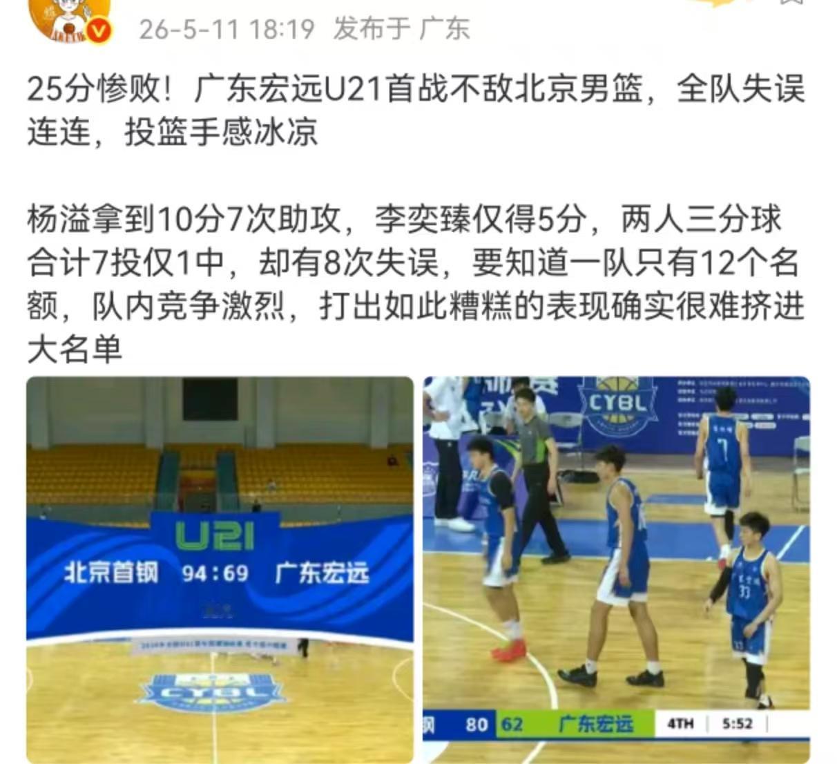 终于明白杜锋为什么不用杨溢和李奕臻了！两个人在一队这么久了去打U21比赛，结果杨