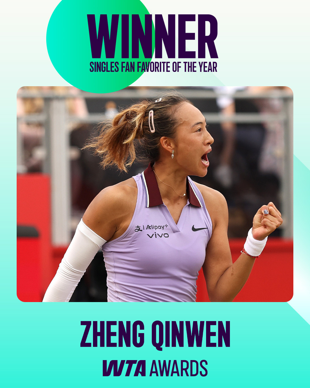 郑钦文再获WTA最受欢迎球员国内上座率能证明一切，有如此号召力的女运动员真不多?