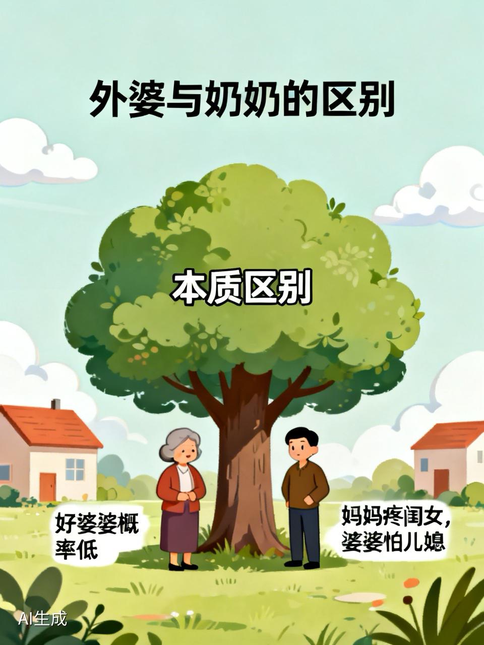听过一个扎心的道理：外婆不会因生女婿的气就不疼外孙，因为她只心疼闺女；而奶奶却会