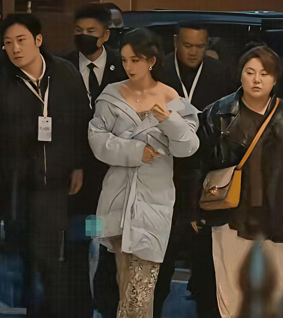 今早买韭菜时，隔壁王姨突然捅我胳膊：“快看手机！那大明星杨幂，羽绒服披得跟袈裟似