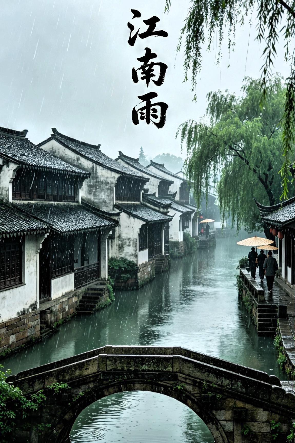 江南雨（七律）细雨溟濛绕水乡，平芜烟霭接穹苍。垂杨拂岸凝新翠，浅浪浮