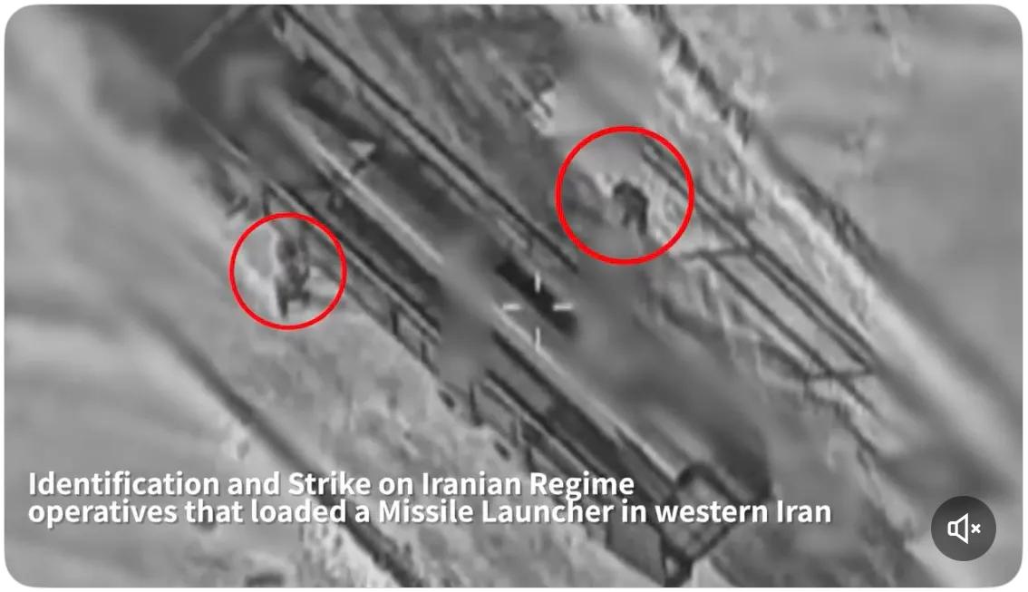 以色列军方发布清晰视频，显示伊朗地对地导弹部队的特工正在装载导弹发射器，准备立即