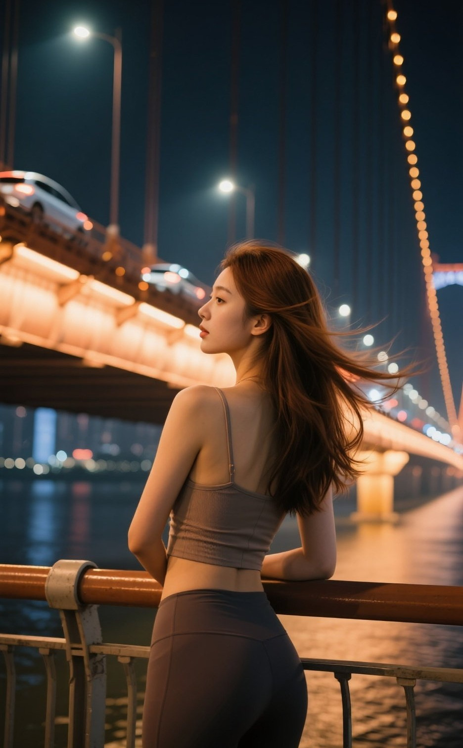 清纯美眉小憩片刻，夜色为她停留