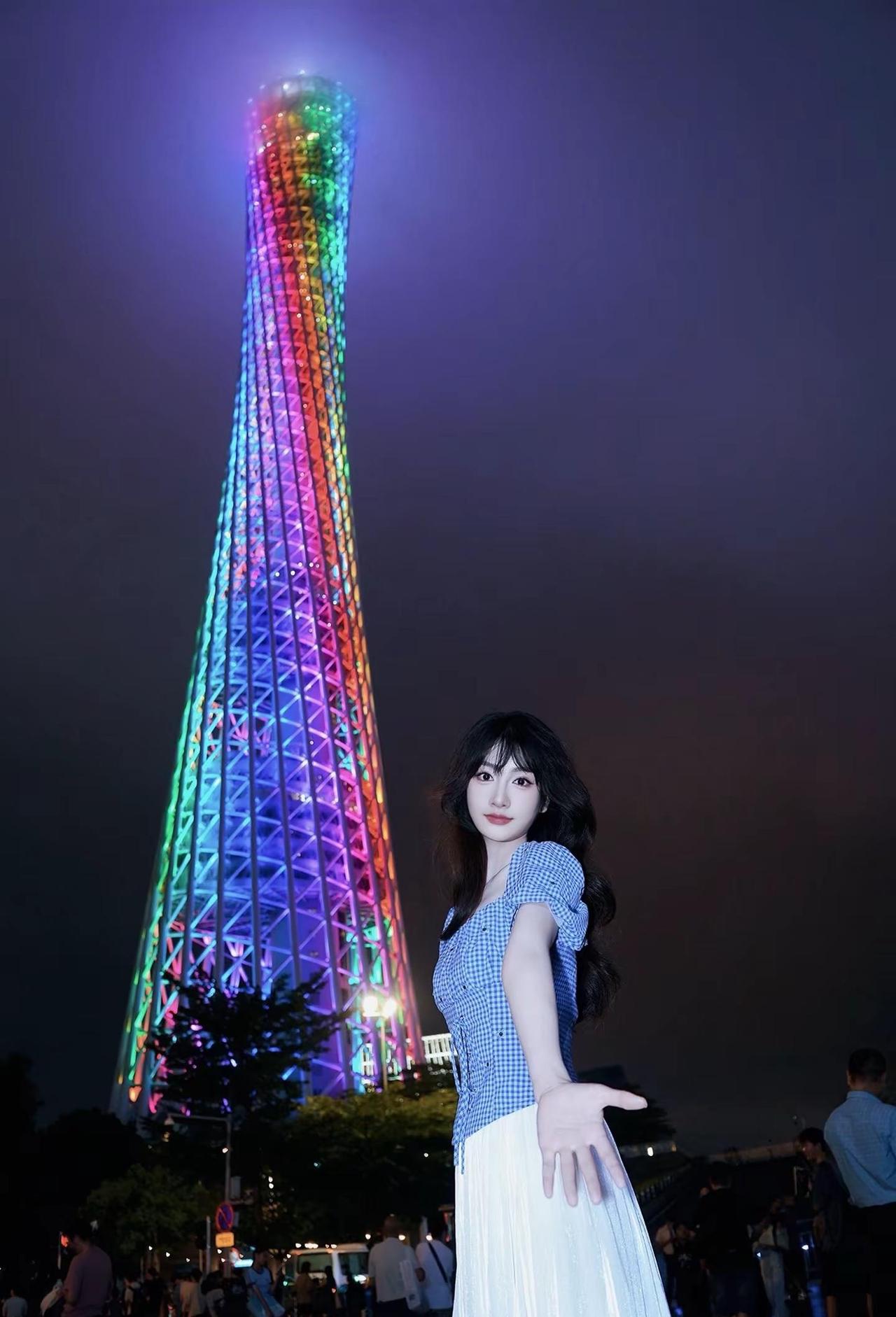来广州一天了，也没人喊我一声靓妹………哎😑广州塔拍照打卡地