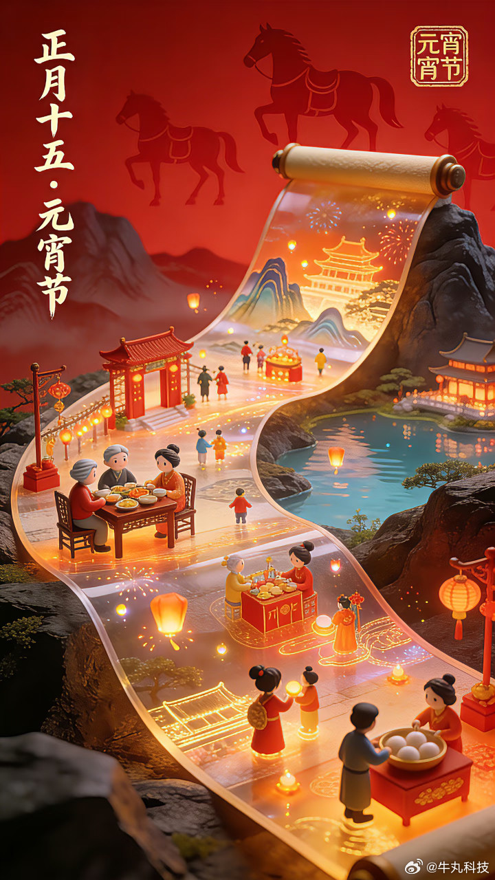 元宵节快乐呀，家人们！(˶╹ꇴ╹˶)🏮你们今天是吃元宵还是汤圆？🤔