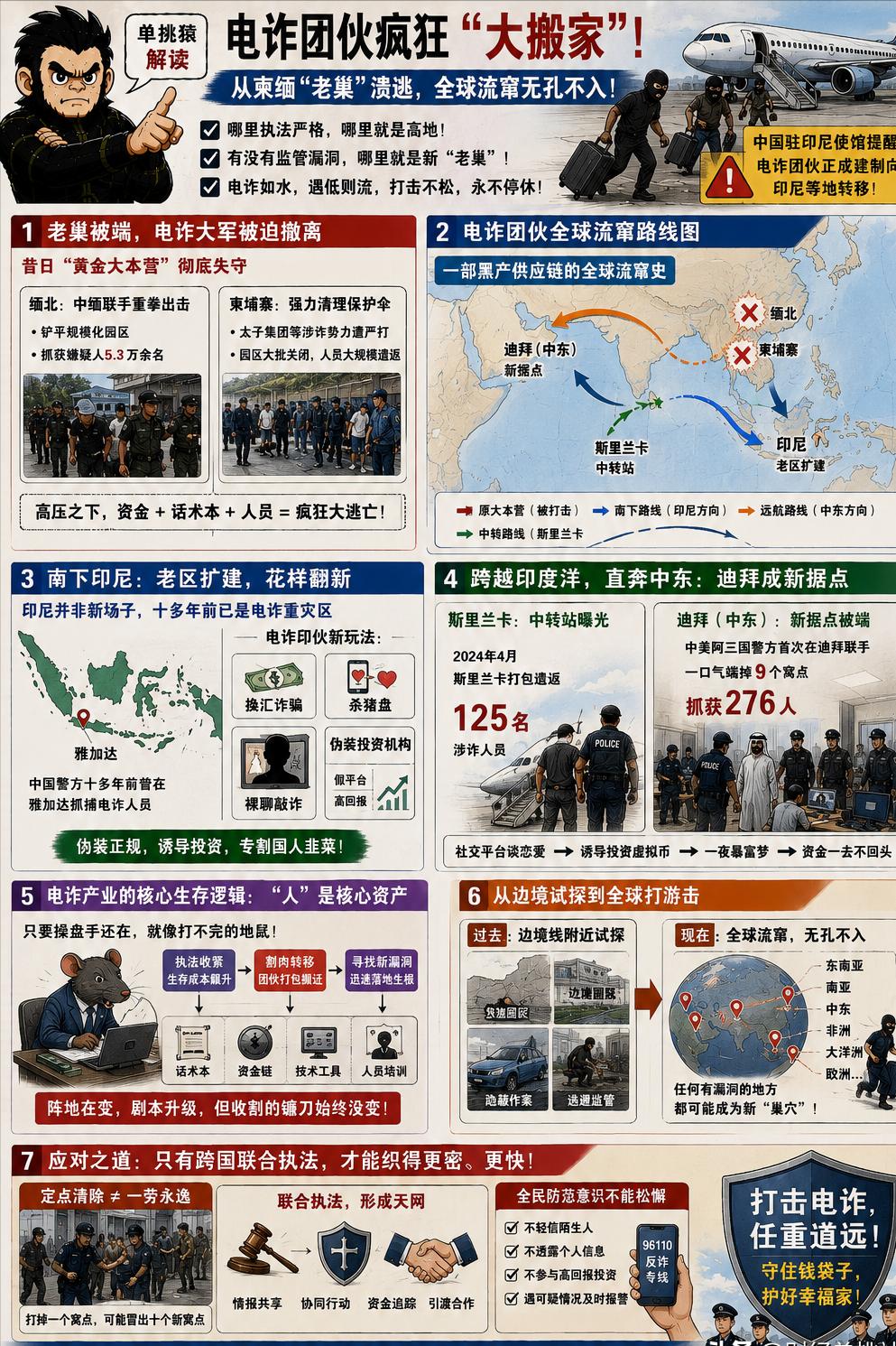 电诈团伙疯狂“大搬家”！中国驻印尼大使馆这几天发了一条重要提醒，说越来越多