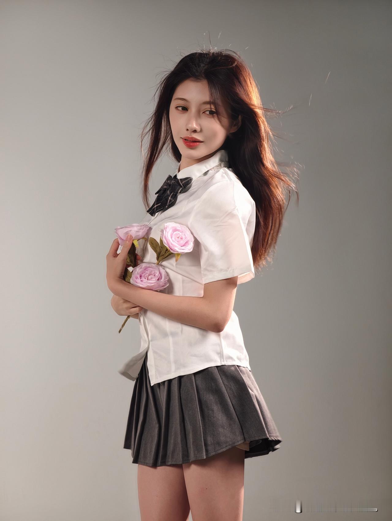 衬衫与紫玫瑰，是藏在风里的少女心事。甜系春日赴约