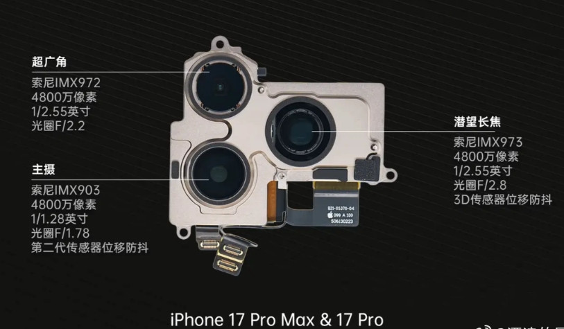 看了楼斌的拆解发现原来iPhone17标准版和Pro主摄规格也不一样完全