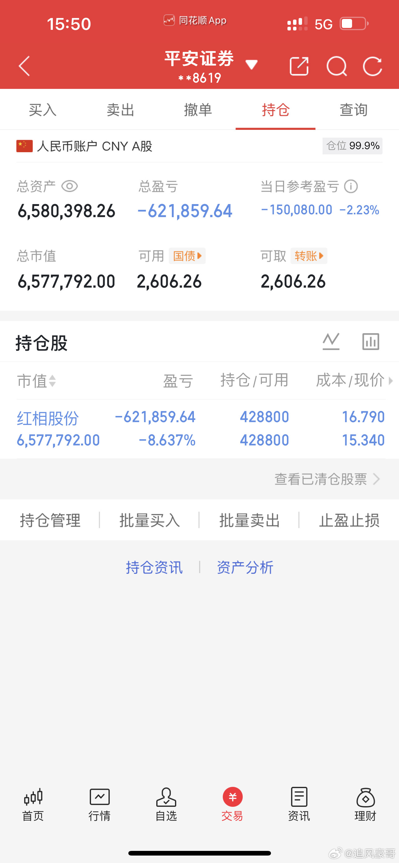 3月11日，（2026第8天）以500w本金正式启航“500到1500”翻倍挑战