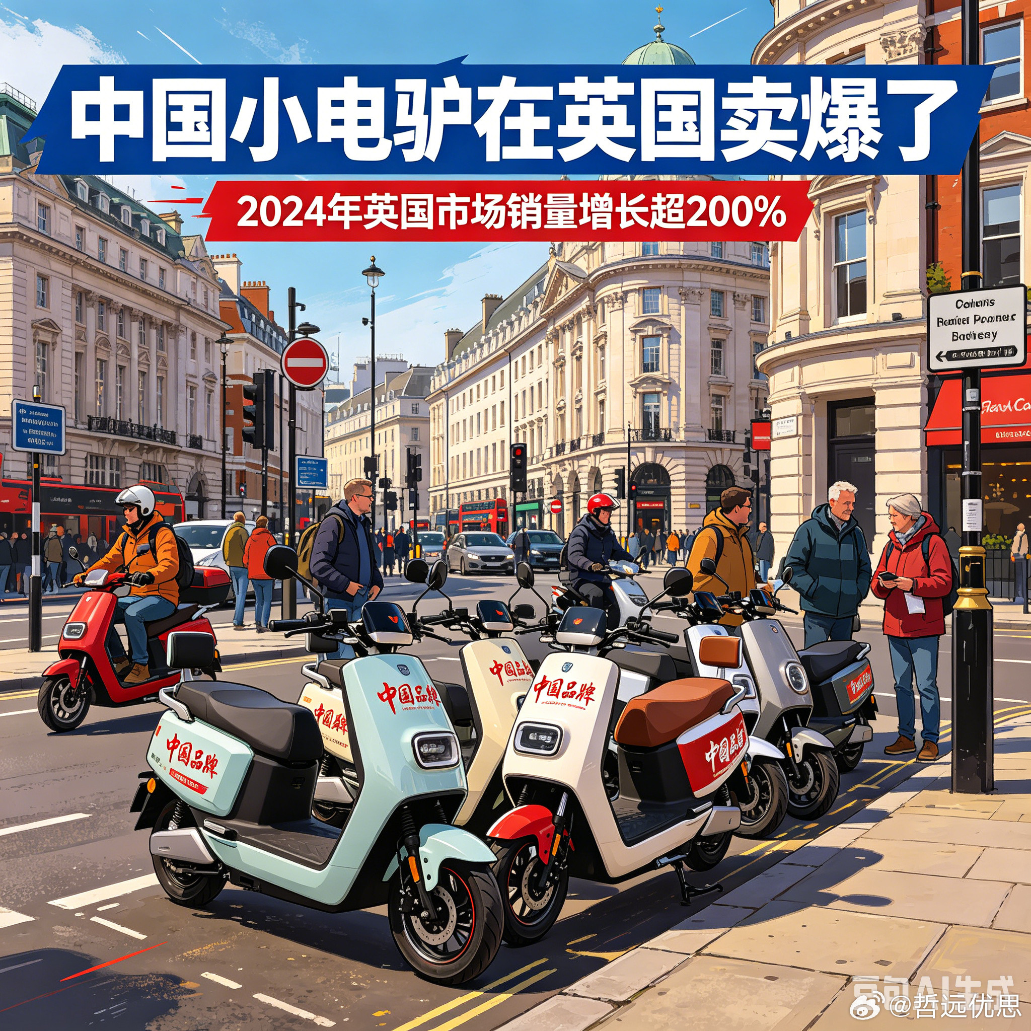 中国小电驴在英国卖爆了曾经在国内随处可见的“国民代步车”，如今正风靡英伦街头。