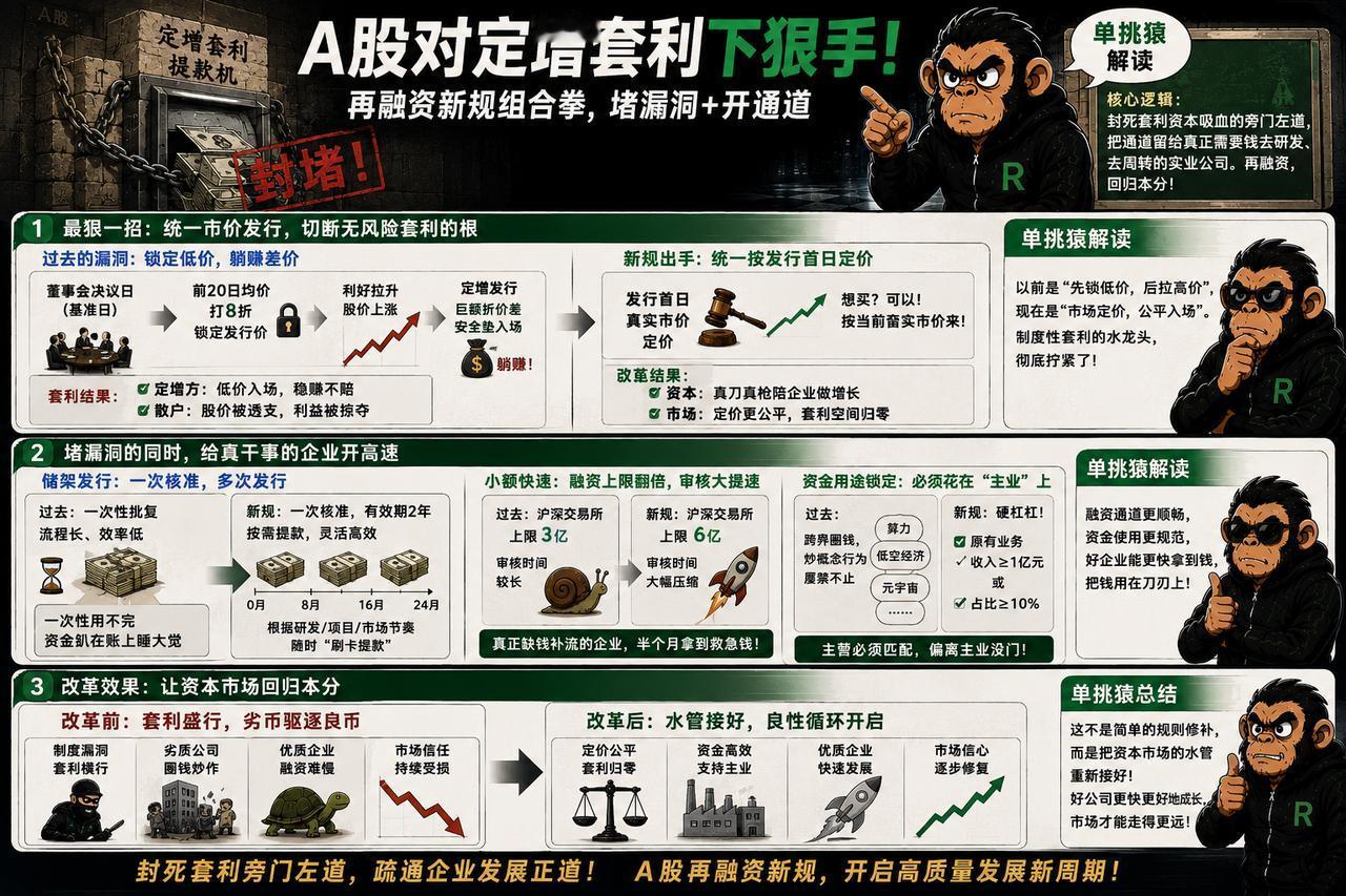 A股终于对定增套利这个存续已久的“提款机”下狠手了。证监会这次出的再融资新规，