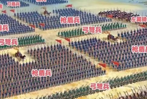 据说明朝的军阵是这样的，配置非常的科学合理。只是因为后期被清军打垮被贬低了咱先