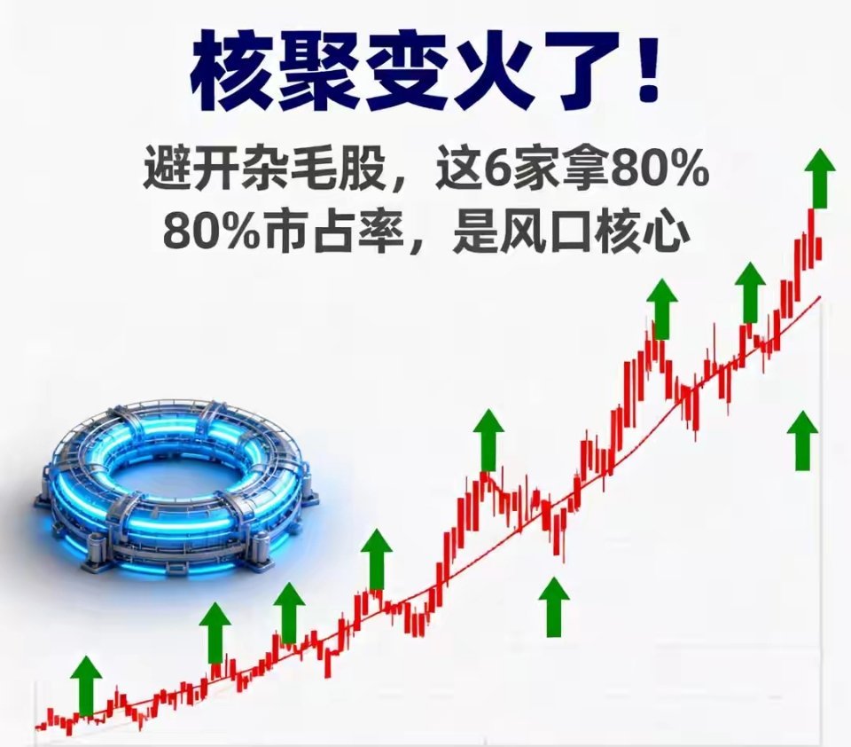核聚变风口避坑指南!这6家垄断80%份额,真核心都有实单硬技术核聚变彻底炸了!