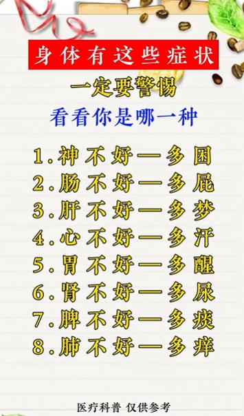 身体有这些症状，一定要警惕~看看你是哪一种