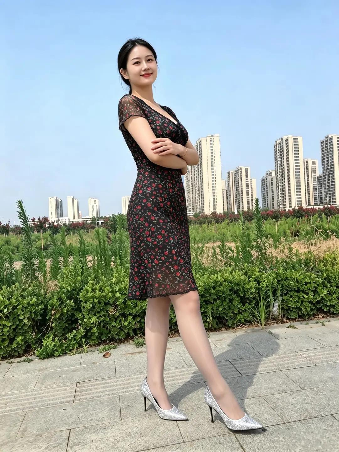 身材匀称曼妙，温婉雅致，好漂亮！