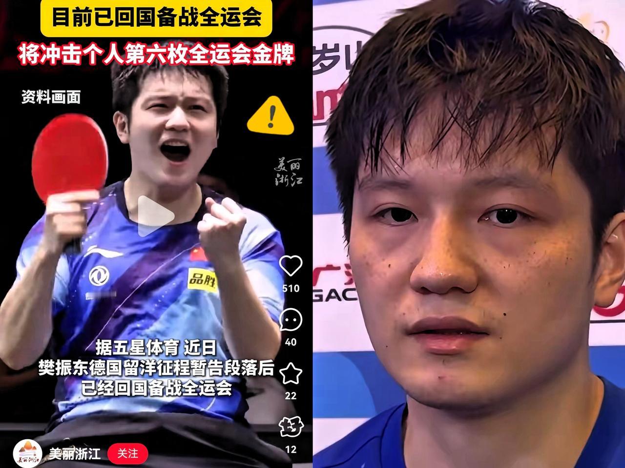 不是我故意找茬​我怎么觉得樊振东不太对劲呢?​注意到了吗，回国打比赛的樊振东