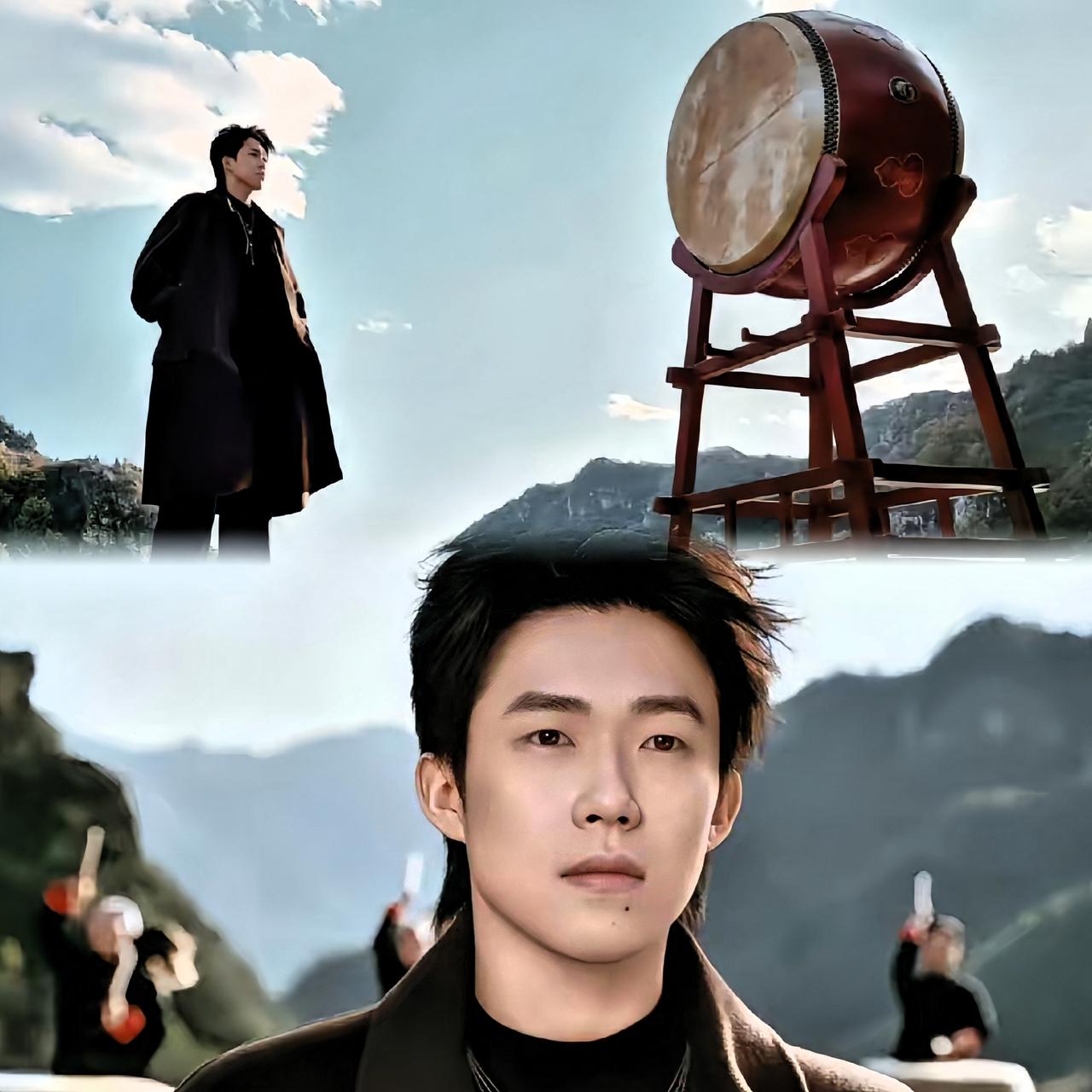 好家伙！王楚钦这组麒麟大片帅炸了！往山前一站，青山红鼓衬着，气场直接拉