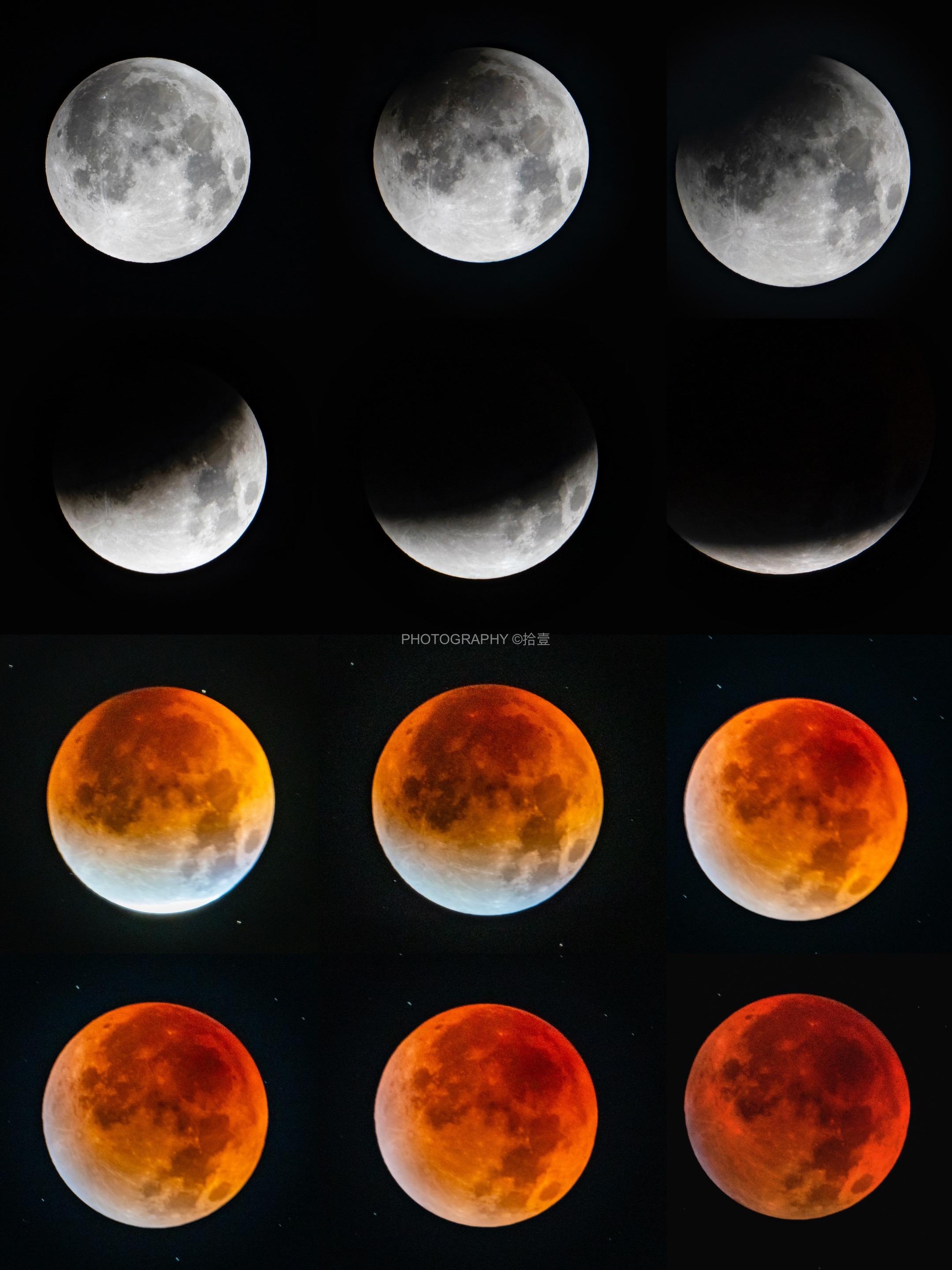 送你宇宙级的浪漫！我拍到的月全食天文奇观。罕见血月全过程记录🌕🌔?...