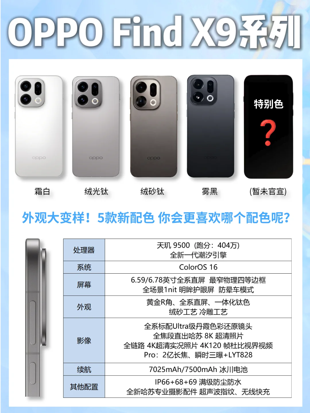OPPO Find X9真机曝光！「钛」强了！