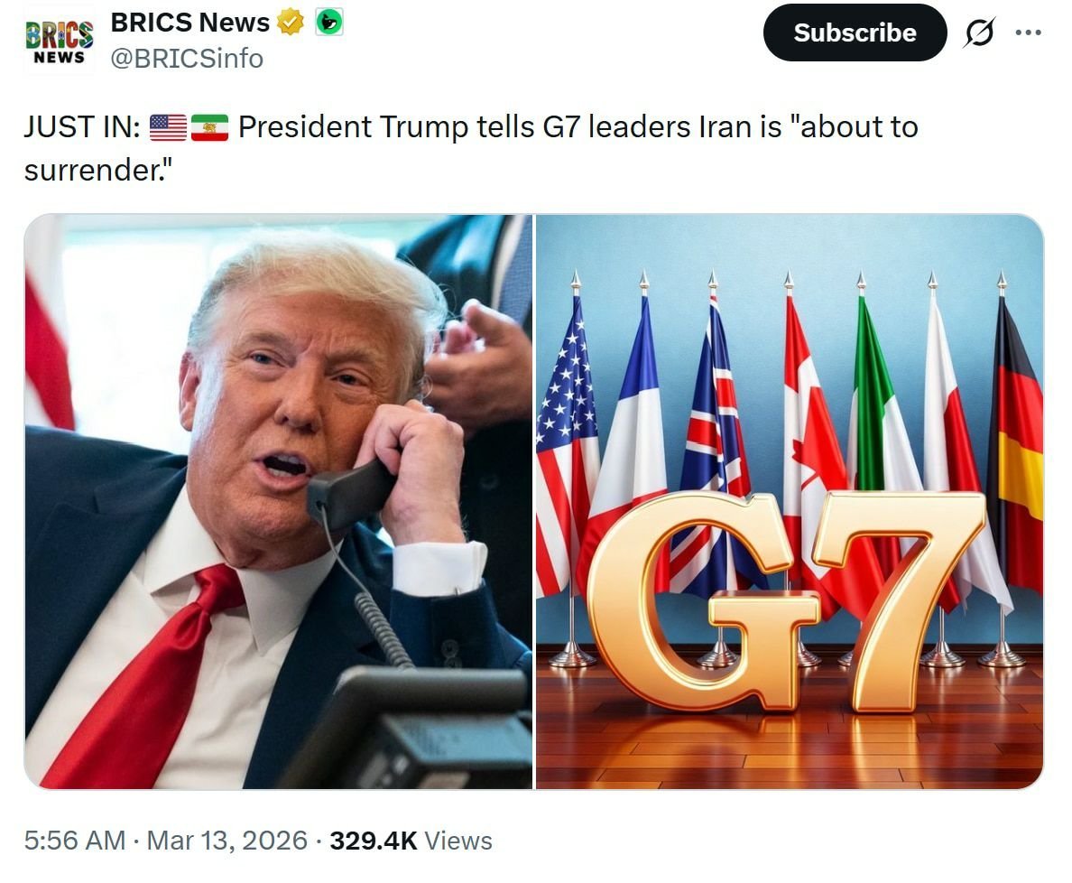 3月13日26，💥美国总统川普：“失败的纽约时报认为我们没有取得胜利。”“他