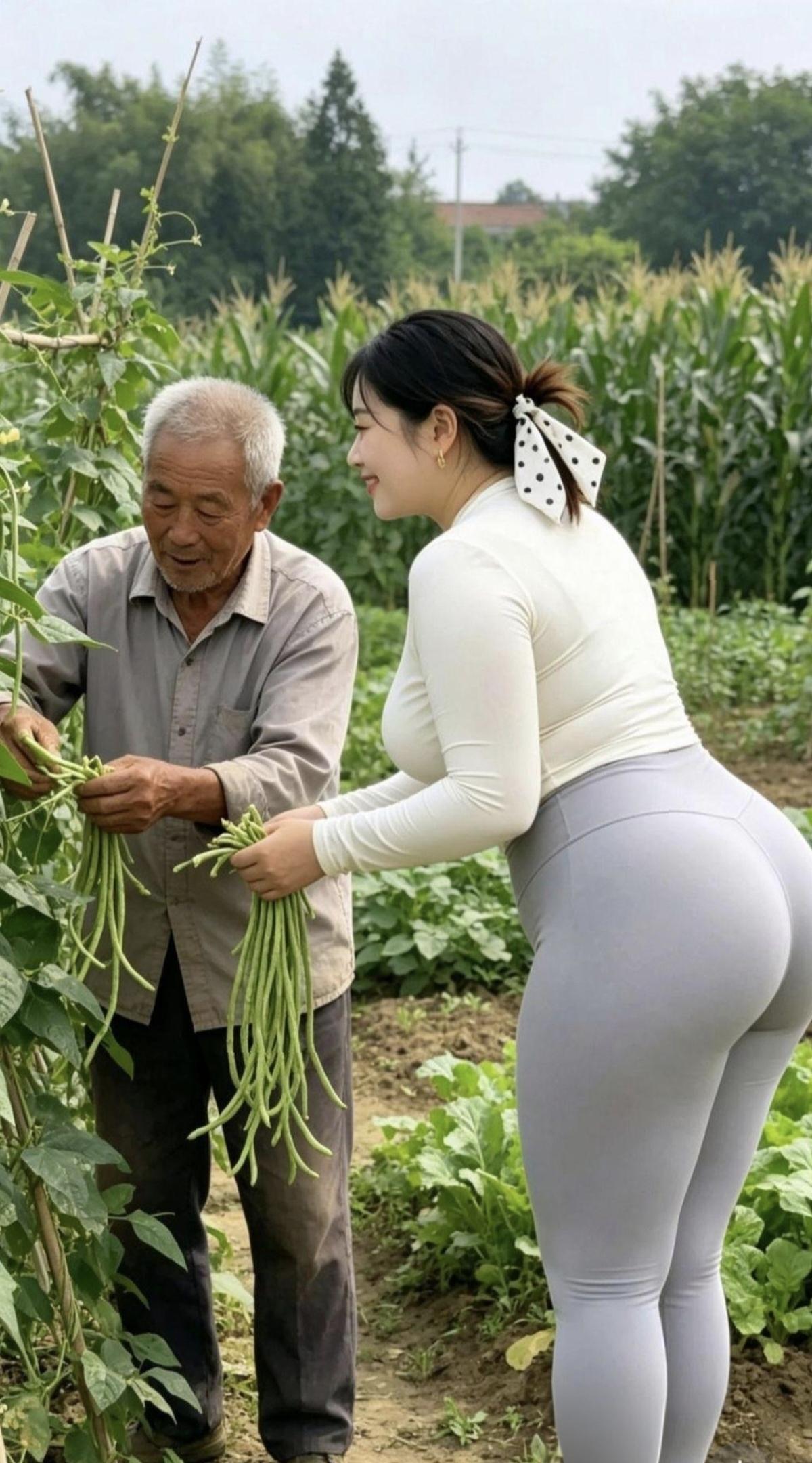 一说下午要回城，爷爷一刻也不停。给我去摘鲜豆角，…………………………请你