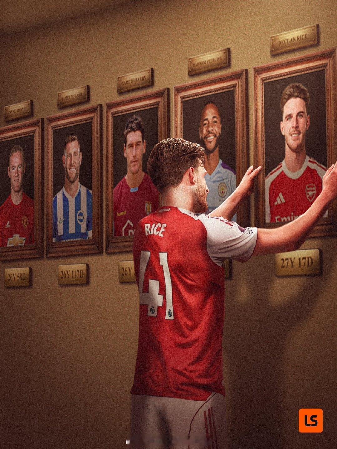 利兹联0比4阿森纳，27岁英格兰国脚赖斯，第300次在英超联赛出场，成为史上第5