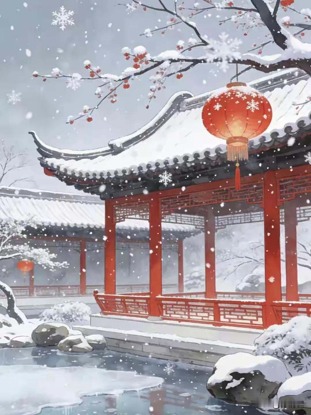 人间至此雪盛时，岁暮天寒问冬安。雪盛岁华终有韵，心暖寒冬自无寒。