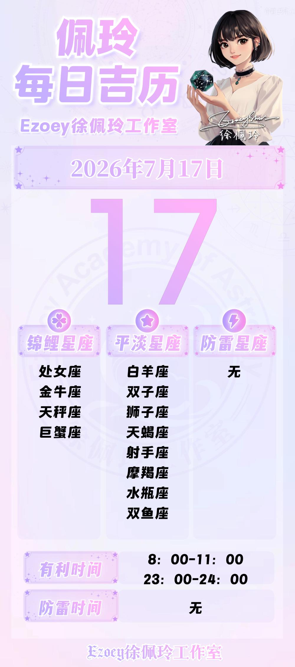 【7.17日播报】细心严谨日锦鲤星座：处女座、金牛座、天秤座、巨蟹座——Ezo