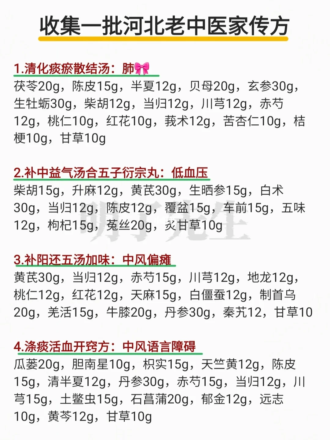 挖到一批：一位河北老中医的家用方