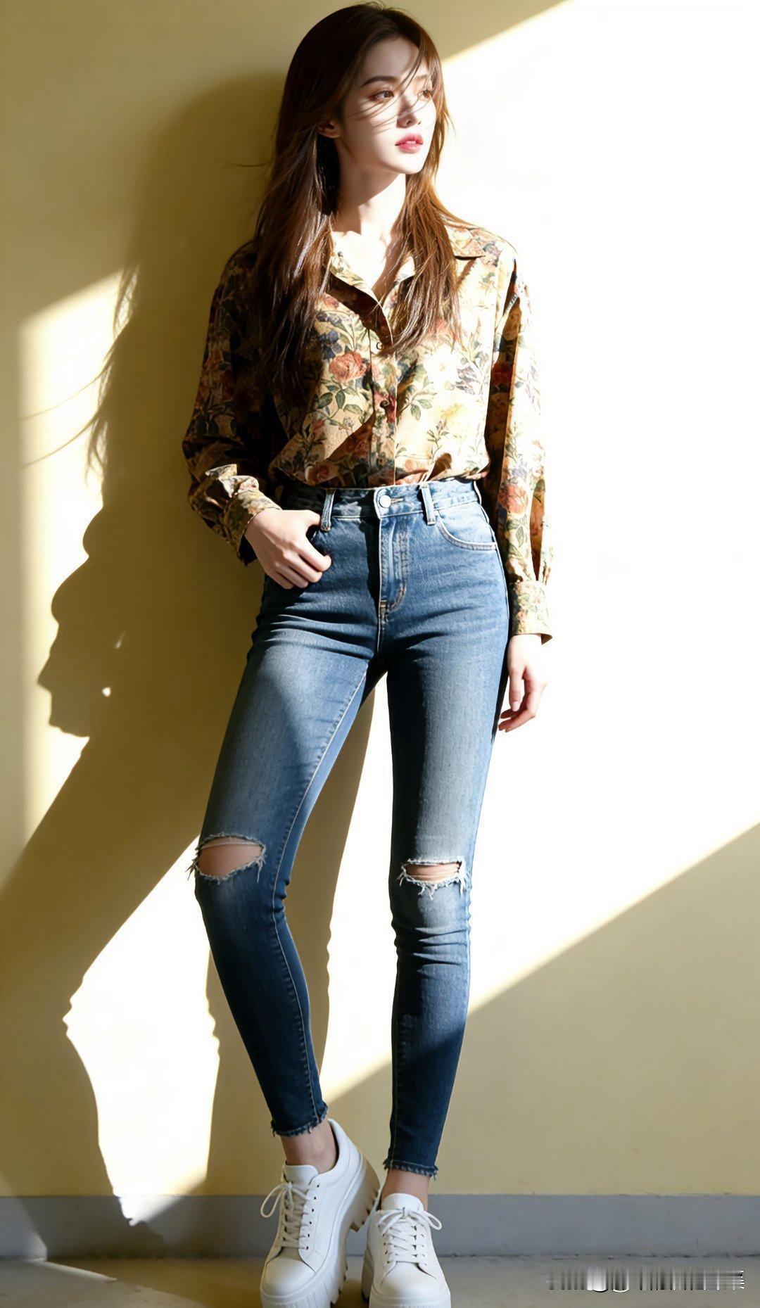 看到这姑娘靠着墙，确实范儿十足！想起有好多适合女生靠墙拍的万能姿势。比如双手抱胸