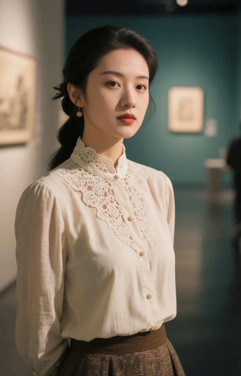 你觉得她是来打卡的，还是本身就是艺术品？