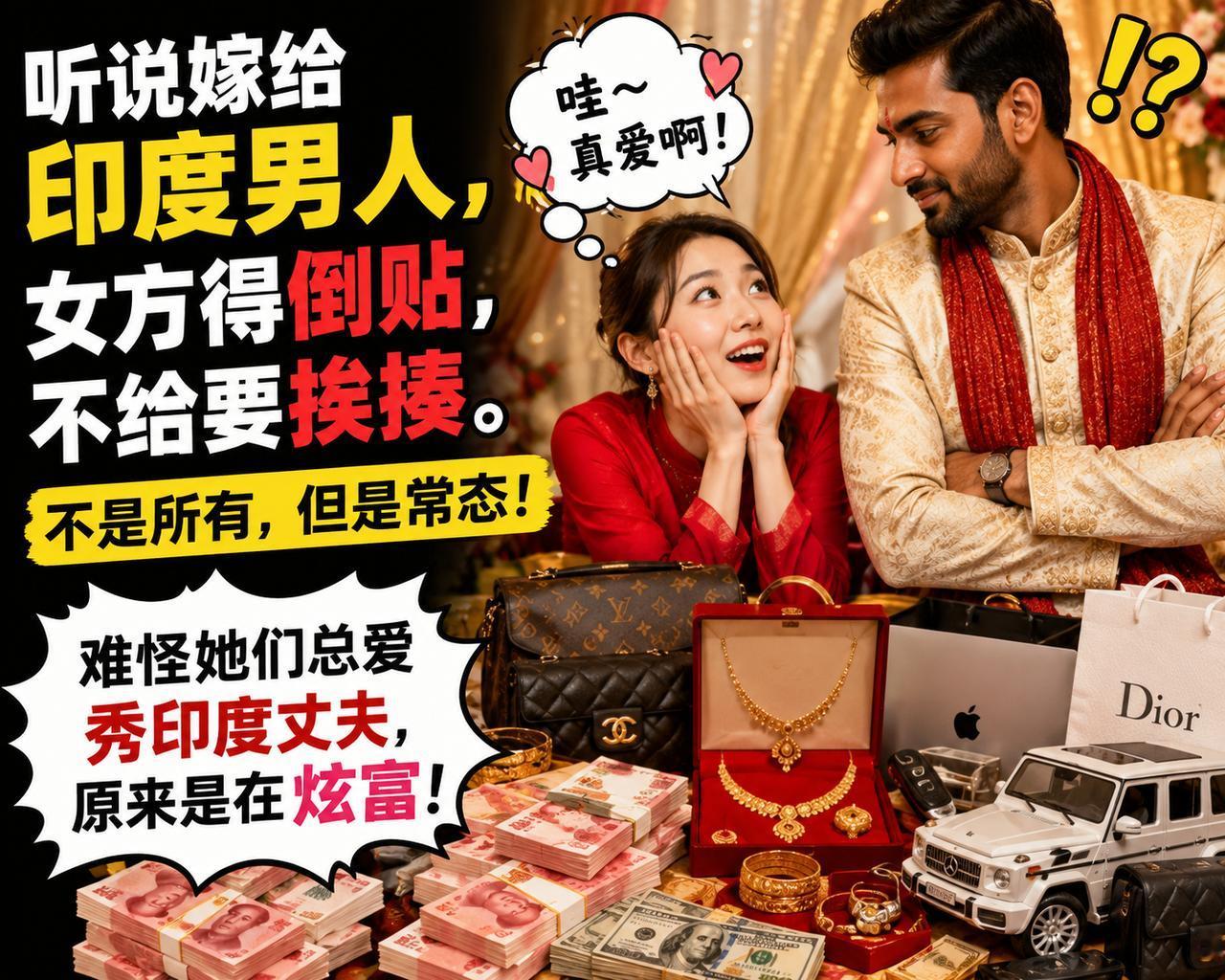 听说嫁给印度男人，女方得倒贴，不给要挨揍。不是所有，但是常态！难怪她们总