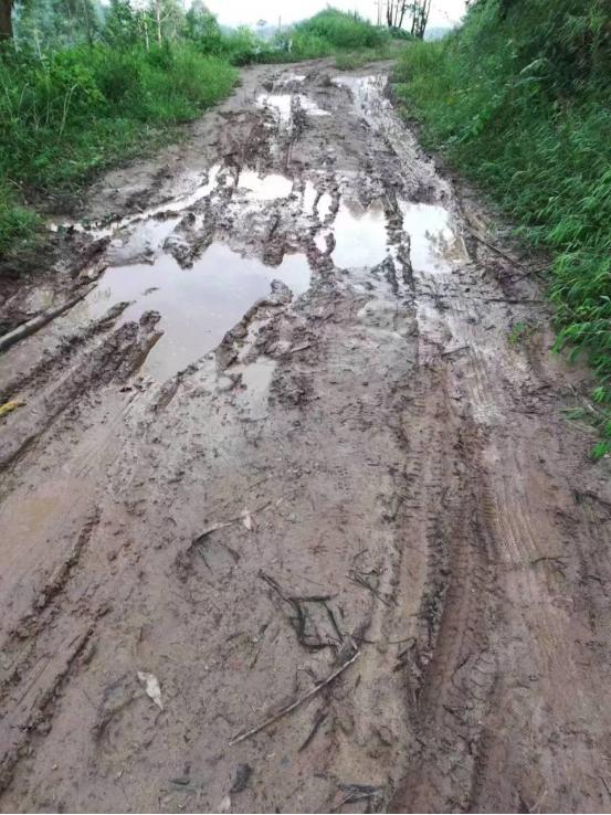 四川宜宾，某村村口有条3公里长的毛坯路，每次下雨都是泥泞不堪，经常发生翻车事故。