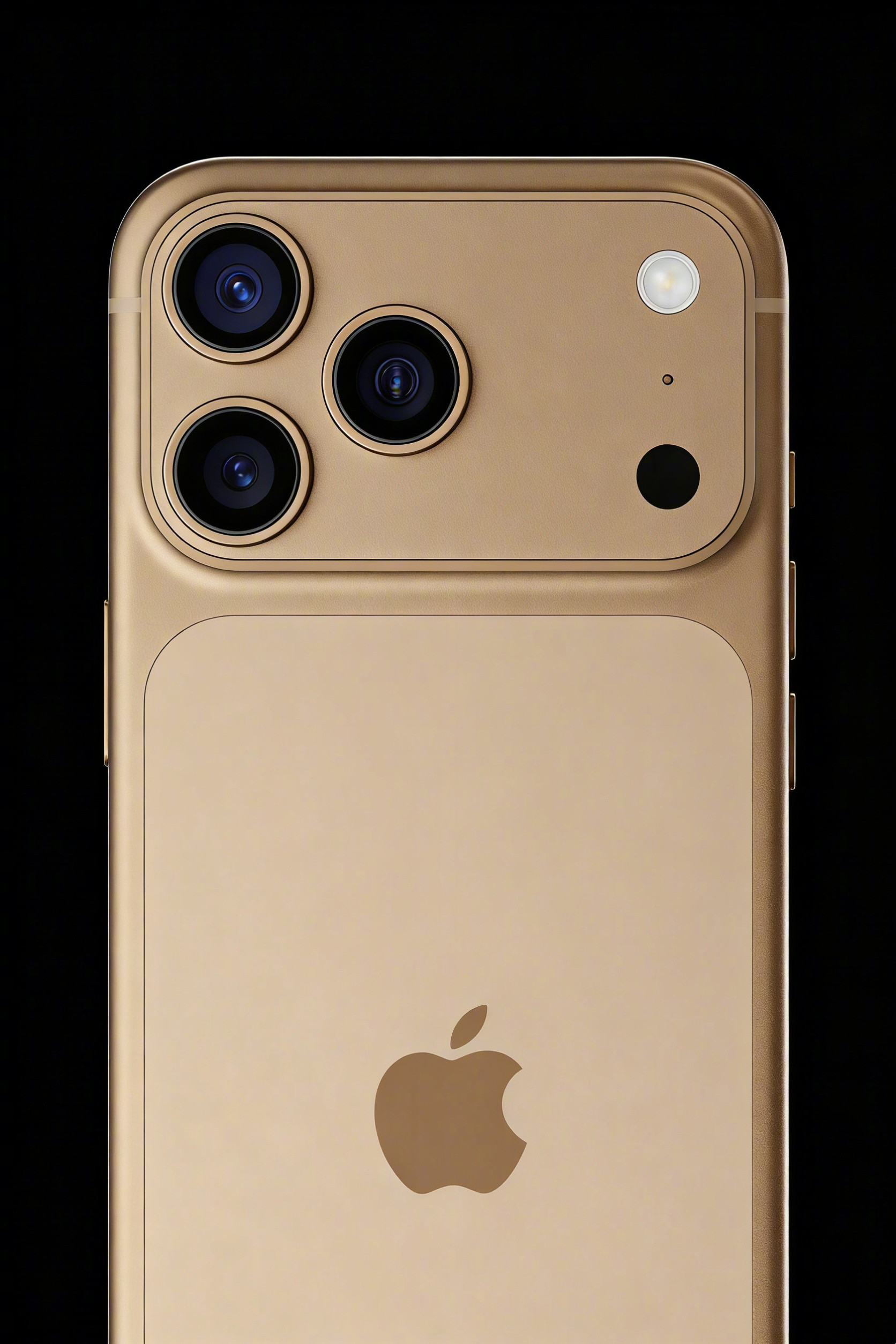 iPhone18ProMax沙漠金，假想渲染图，但你不得不说这种浅金色搭配上