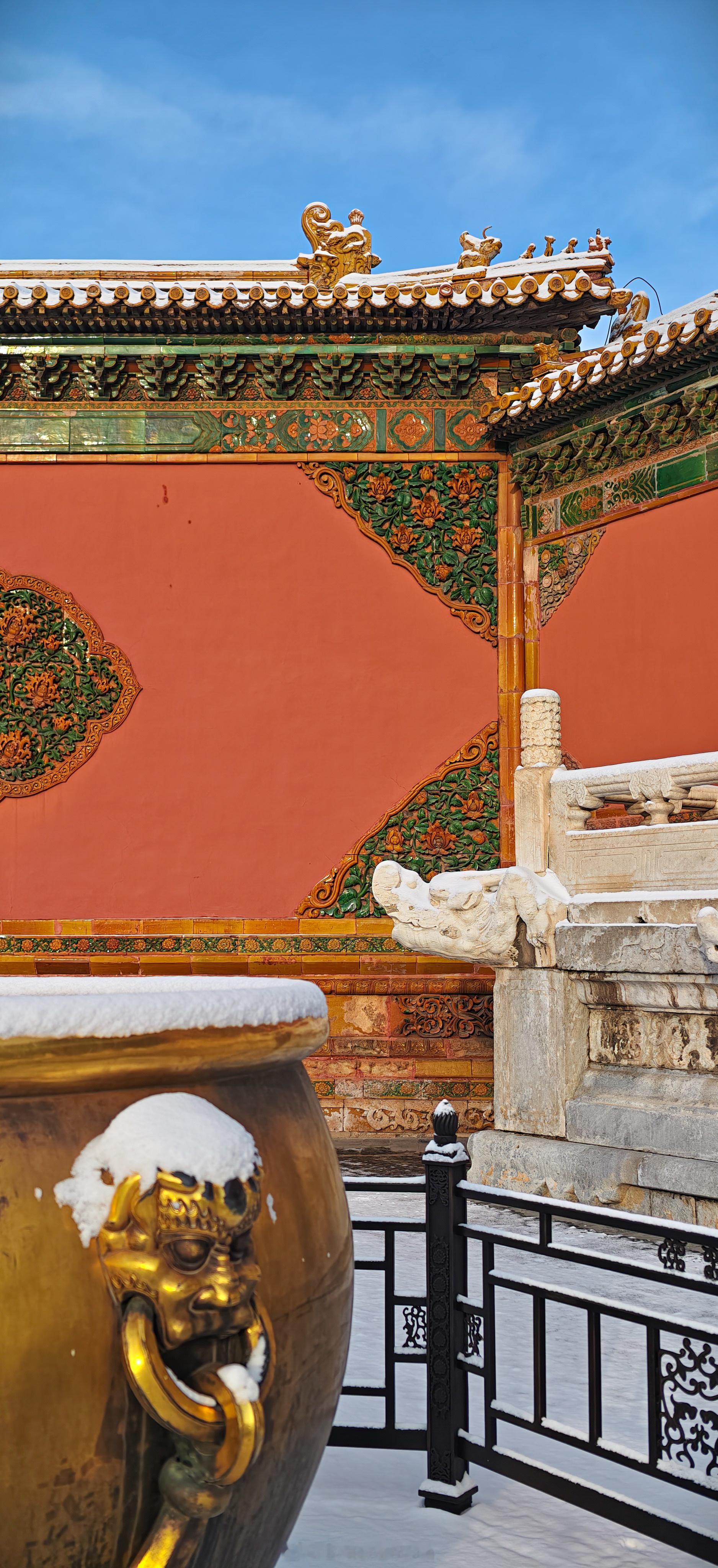 雪后故宫到处都是取景框摄影